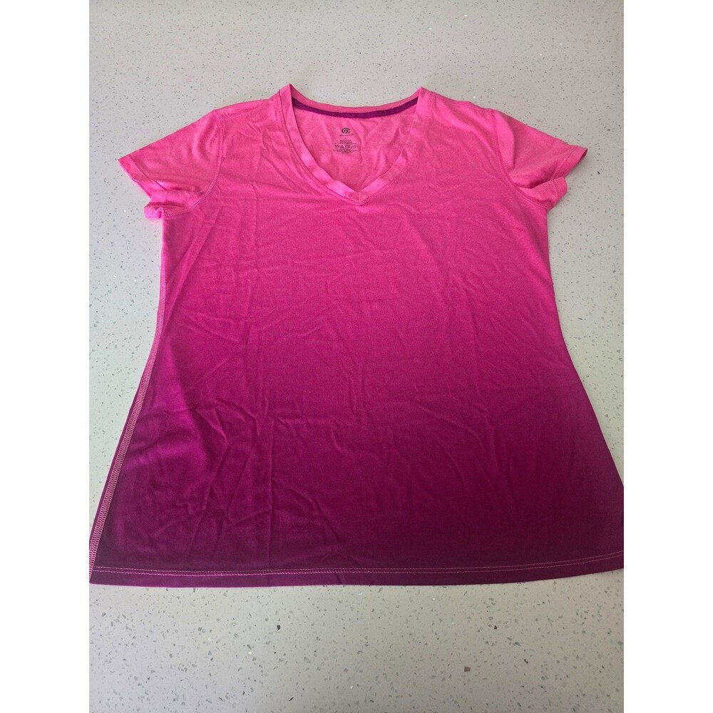 C9 Champion Women’s Large Pink Ombre Athletic Shirt V-Neck Workout Top